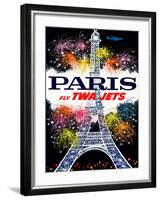 Fly TWA Jets / Salutation Paris-DAVID KLEIN-Framed Giclee Print