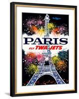 Fly TWA Jets / Salutation Paris-DAVID KLEIN-Framed Giclee Print