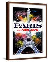 Fly TWA Jets / Salutation Paris-DAVID KLEIN-Framed Giclee Print