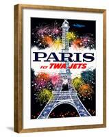Fly TWA Jets / Salutation Paris-DAVID KLEIN-Framed Giclee Print