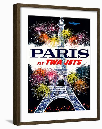 Fly TWA Jets / Salutation Paris-DAVID KLEIN-Framed Giclee Print