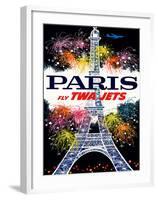 Fly TWA Jets / Salutation Paris-DAVID KLEIN-Framed Giclee Print