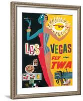 Fly TWA Las Vegas, c.1960-David Klein-Framed Giclee Print
