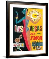 Fly TWA Las Vegas, c.1960-David Klein-Framed Giclee Print