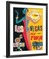Fly TWA Las Vegas, c.1960-David Klein-Framed Giclee Print