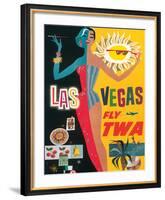Fly TWA Las Vegas, c.1960-David Klein-Framed Giclee Print