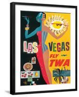 Fly TWA Las Vegas, c.1960-David Klein-Framed Giclee Print