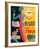 Fly TWA Las Vegas, c.1960-David Klein-Framed Giclee Print