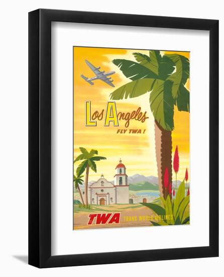 Fly TWA Los Angeles 1950s-Bob Smith-Framed Art Print