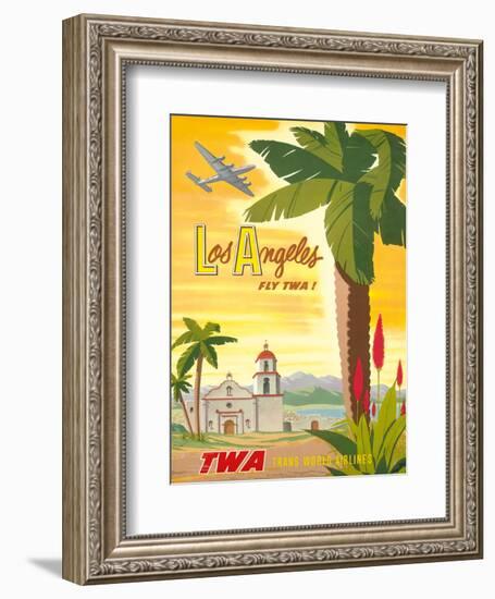 Fly TWA Los Angeles 1950s-Bob Smith-Framed Art Print