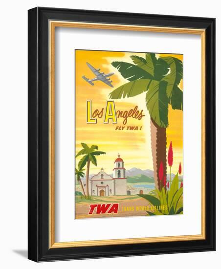 Fly TWA Los Angeles 1950s-Bob Smith-Framed Art Print