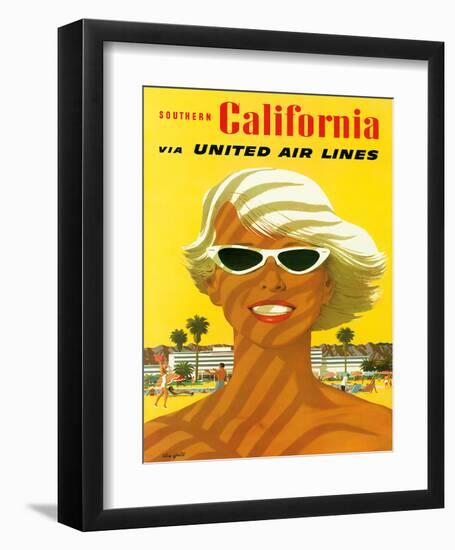 Fly United Air Lines: Southern California, c.1955-Stan Galli-Framed Giclee Print