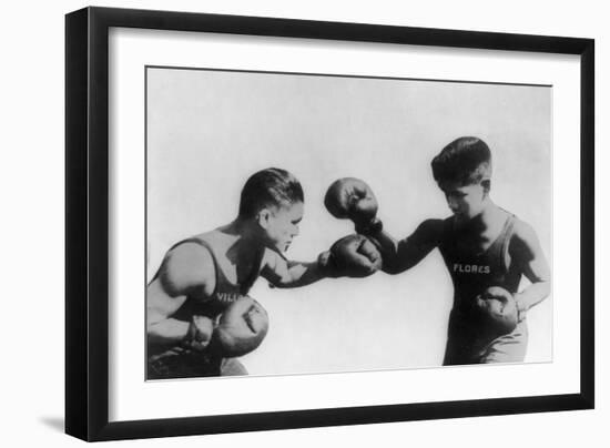 Fly Weight Boxing Champion Pancho Villa Photograph-Lantern Press-Framed Art Print