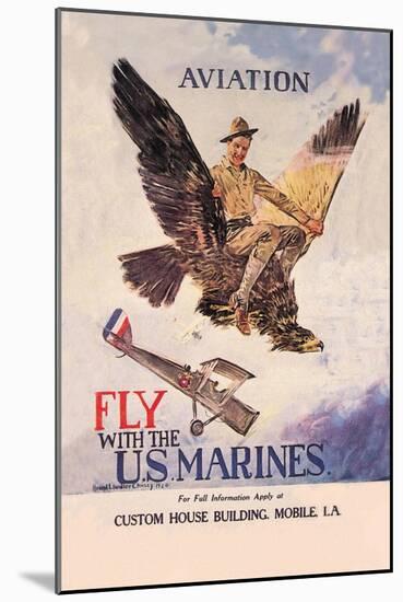 Fly with the U.S. Marines-Howard Chandler Christy-Mounted Art Print