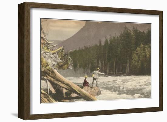 Flycasting on the Wild River-null-Framed Art Print