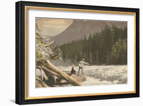 Flycasting on the Wild River-null-Framed Art Print