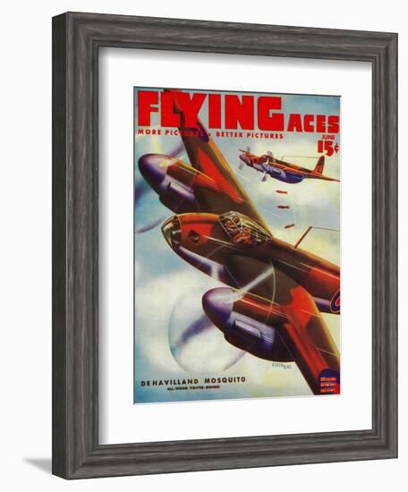 Flying Aces Magazine Cover-Lantern Press-Framed Art Print