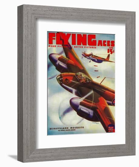 Flying Aces Magazine Cover-Lantern Press-Framed Art Print