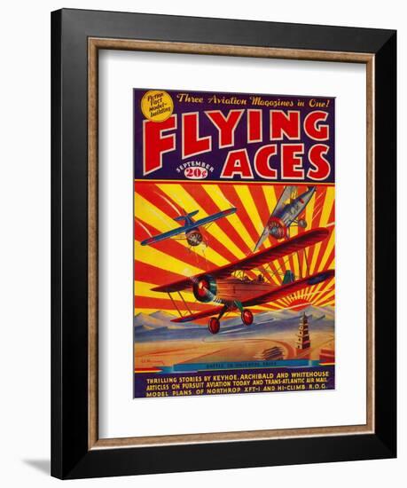 Flying Aces Magazine Cover-Lantern Press-Framed Art Print