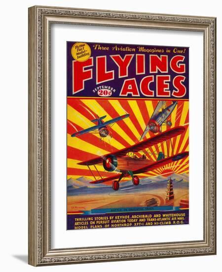 Flying Aces Magazine Cover-Lantern Press-Framed Art Print