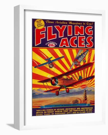 Flying Aces Magazine Cover-Lantern Press-Framed Art Print