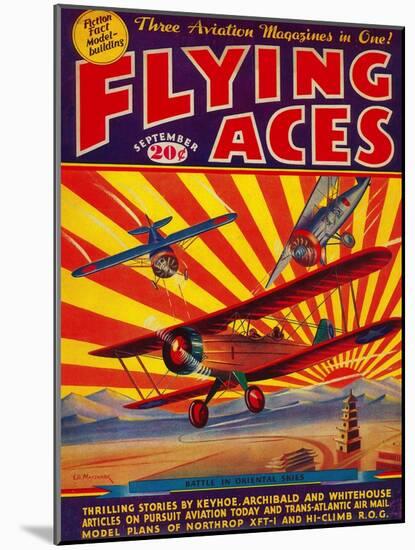 Flying Aces Magazine Cover-Lantern Press-Mounted Art Print