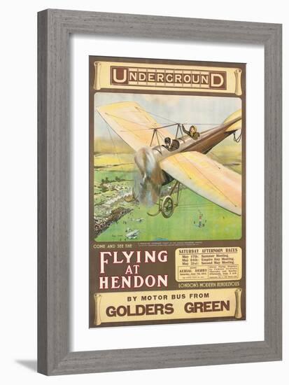 Flying at Hendon. 1914-Cyrus Cuneo-Framed Giclee Print