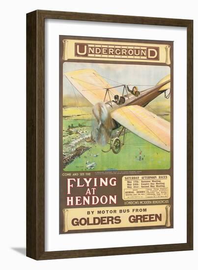 Flying at Hendon. 1914-Cyrus Cuneo-Framed Giclee Print