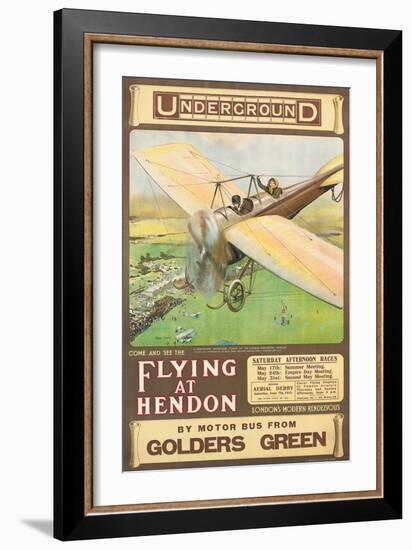 Flying at Hendon. 1914-Cyrus Cuneo-Framed Giclee Print