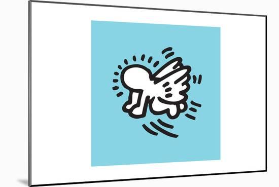 Flying Baby-Keith Haring-Mounted Print