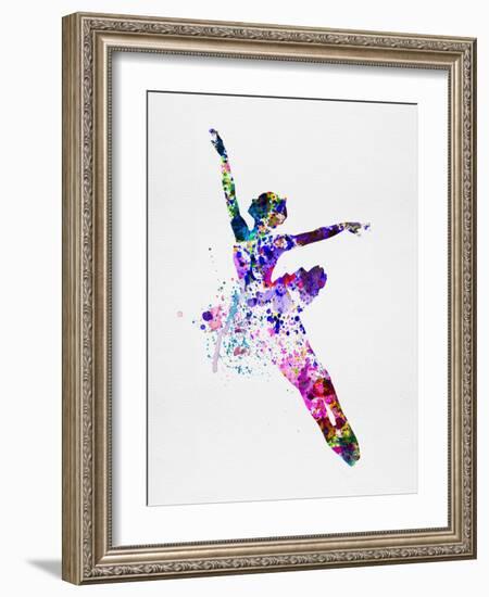 Flying Ballerina Watercolor 1-Irina March-Framed Art Print