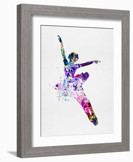 Flying Ballerina Watercolor 1-Irina March-Framed Art Print