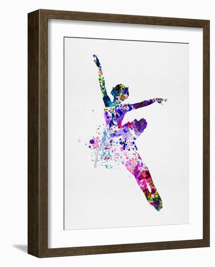 Flying Ballerina Watercolor 1-Irina March-Framed Art Print