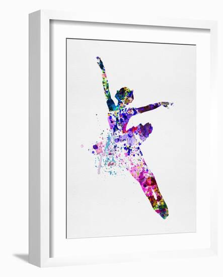 Flying Ballerina Watercolor 1-Irina March-Framed Art Print