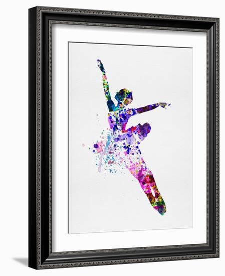 Flying Ballerina Watercolor 1-Irina March-Framed Art Print