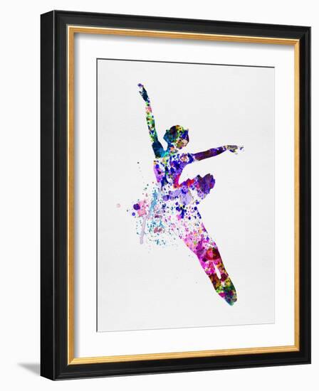 Flying Ballerina Watercolor 1-Irina March-Framed Art Print