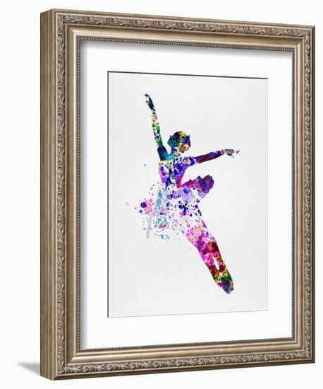 Flying Ballerina Watercolor 1-Irina March-Framed Premium Giclee Print