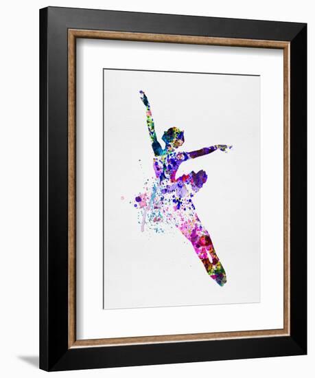 Flying Ballerina Watercolor 1-Irina March-Framed Premium Giclee Print