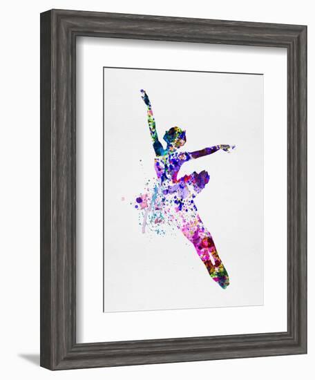 Flying Ballerina Watercolor 1-Irina March-Framed Art Print