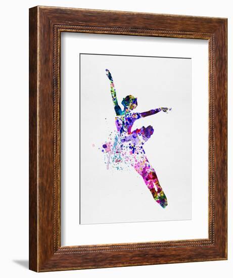 Flying Ballerina Watercolor 1-Irina March-Framed Art Print