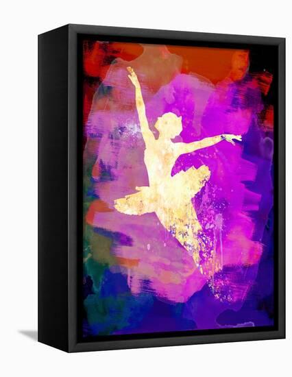 Flying Ballerina Watercolor 2-Irina March-Framed Stretched Canvas