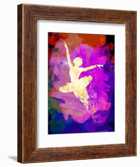 Flying Ballerina Watercolor 2-Irina March-Framed Premium Giclee Print