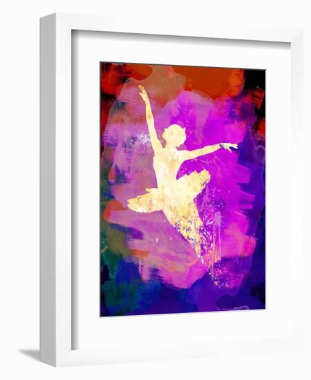 Flying Ballerina Watercolor 2-Irina March-Framed Premium Giclee Print