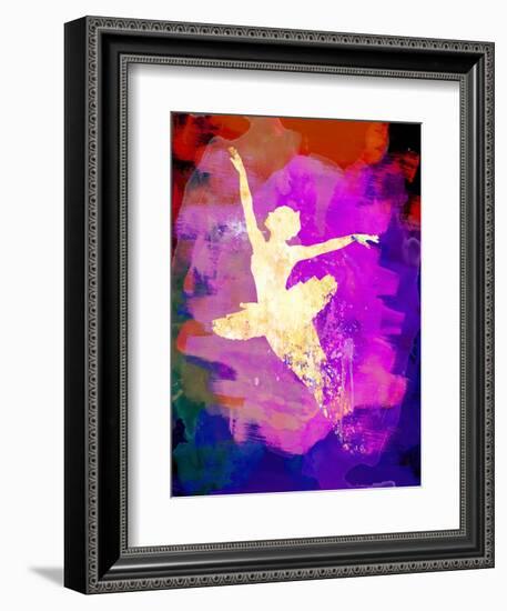 Flying Ballerina Watercolor 2-Irina March-Framed Premium Giclee Print