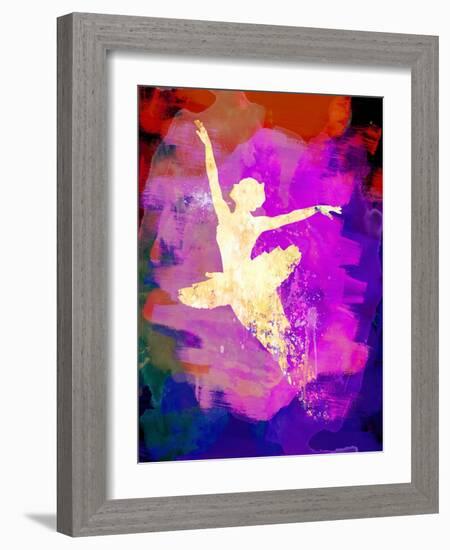 Flying Ballerina Watercolor 2-Irina March-Framed Art Print