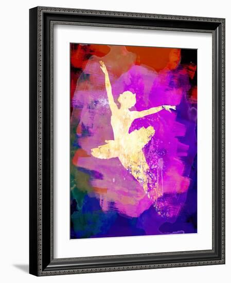 Flying Ballerina Watercolor 2-Irina March-Framed Art Print