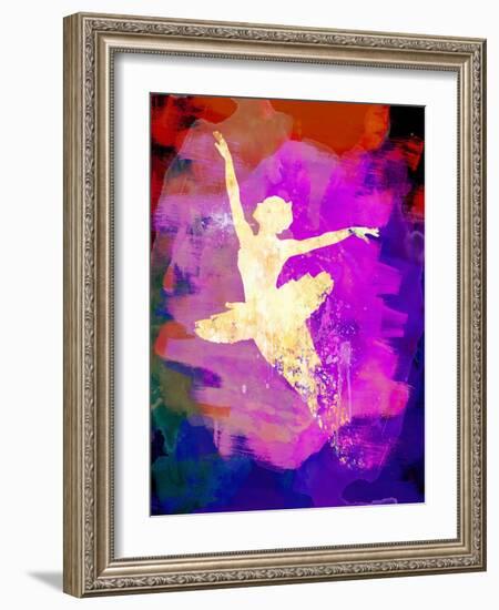 Flying Ballerina Watercolor 2-Irina March-Framed Art Print