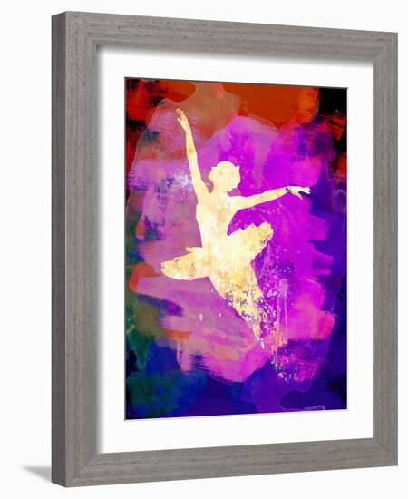 Flying Ballerina Watercolor 2-Irina March-Framed Art Print