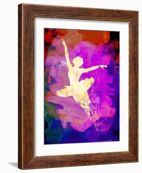 Flying Ballerina Watercolor 2-Irina March-Framed Art Print