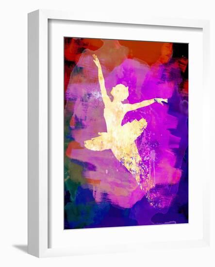 Flying Ballerina Watercolor 2-Irina March-Framed Art Print